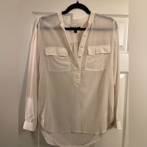 Banana Republic Light Silk Popover Blouse Silk Blouse